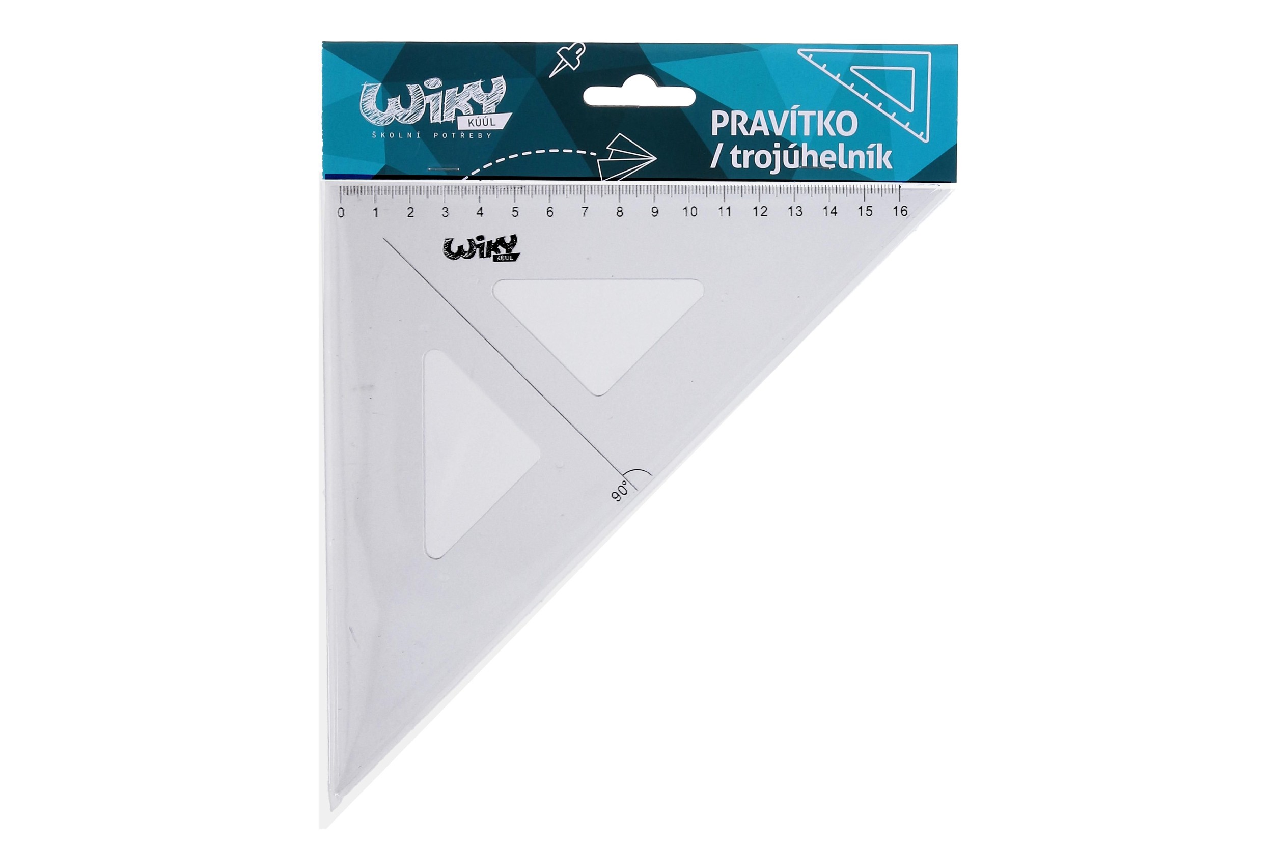 Wiky Pravítko trojúhelník transparent
