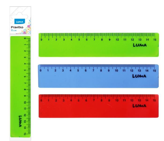 LUMA Pravítko 15cm barevné, různé barvy