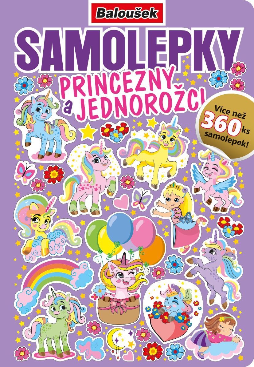 Baloušek - Samolepkový sešit - A5 - Princezny a jednorožci