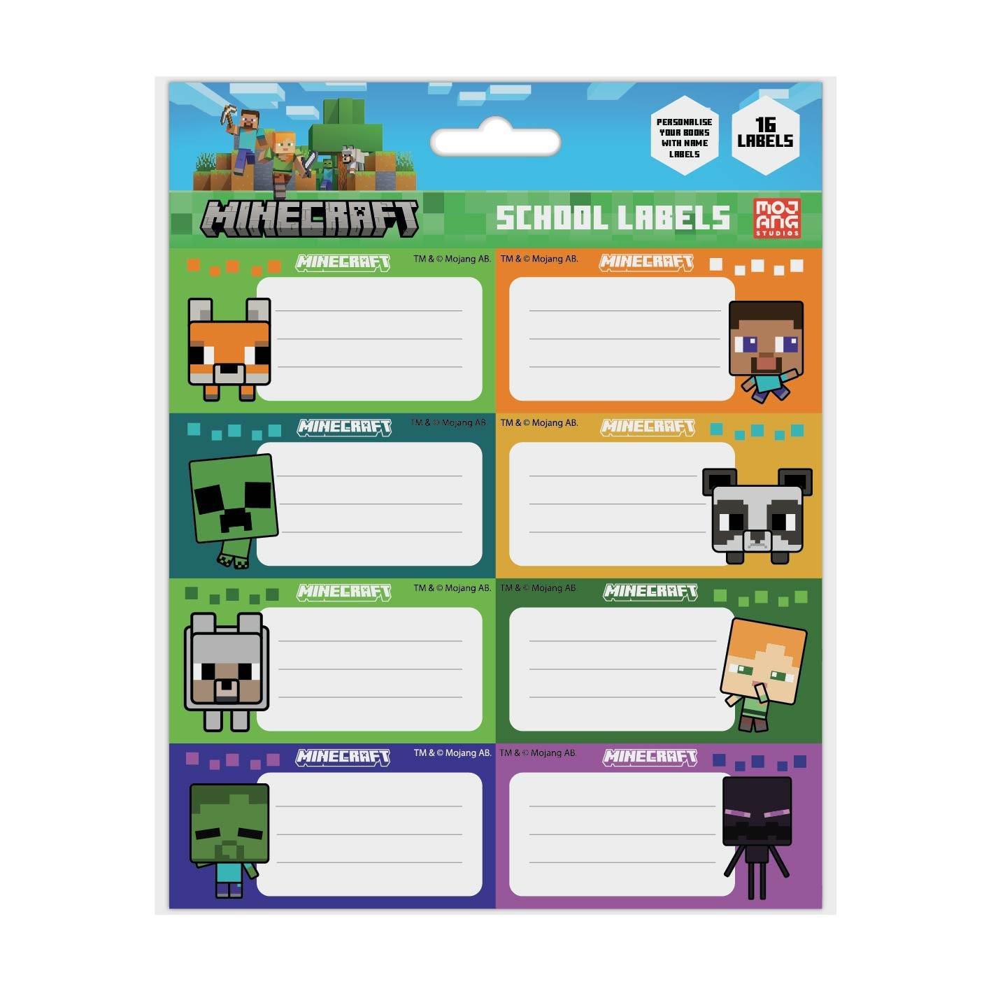 Minecraft jmenovky na sešity (Chibi)