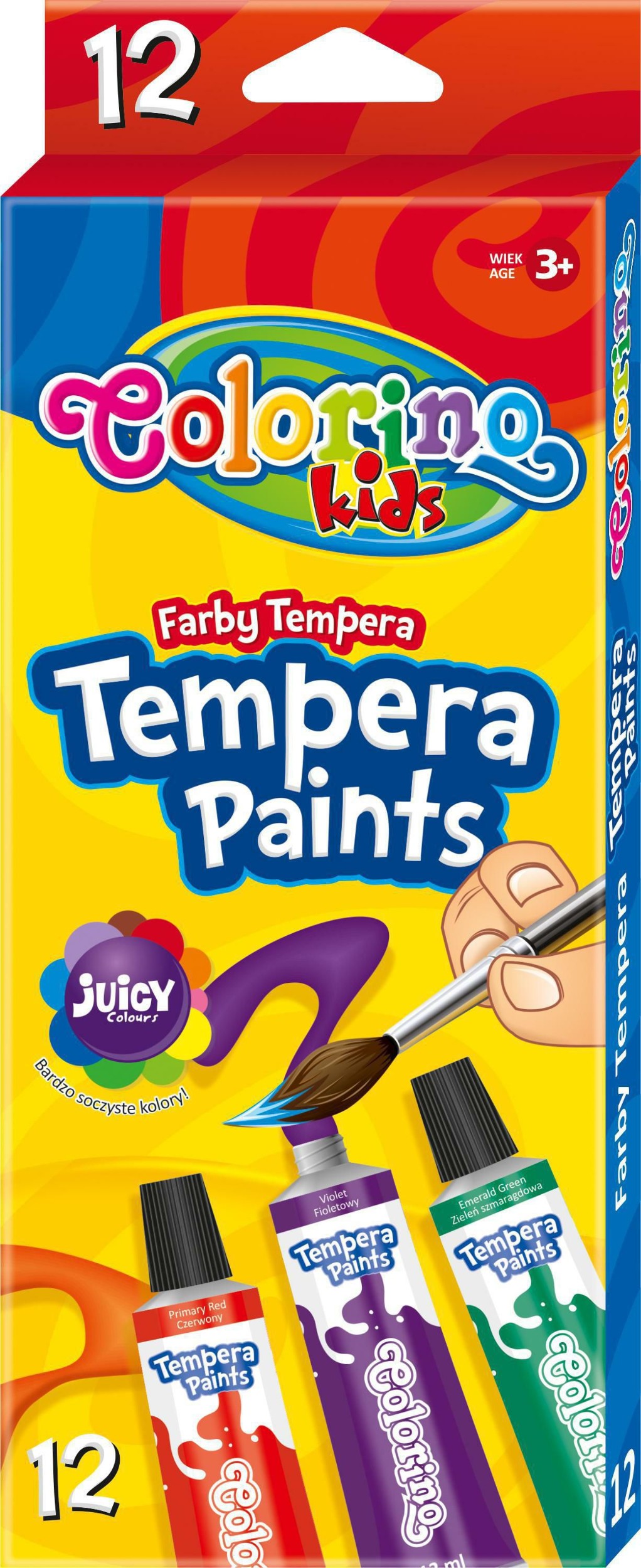 Colorino Temperové barvy v tubě, 12 barev, 12 ml