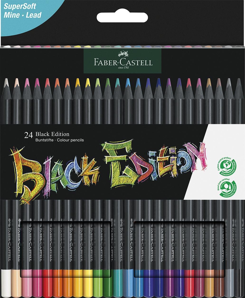 Faber Castell Pastelky trojhranné, Black Edition 24 ks