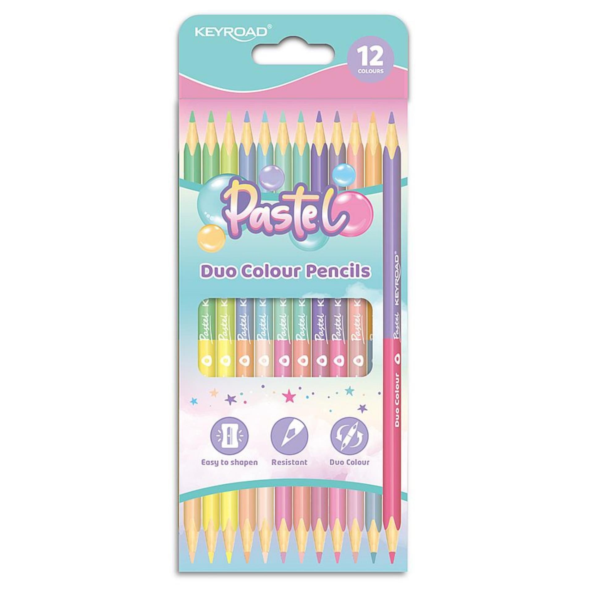 Pastelky KEYROAD Duo Pastel, 12ks