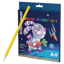 Erich Krause Kids Space Animals trojúhelníkové barevné pastelky 24 ks