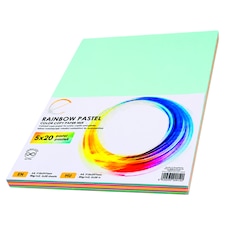 Rainbow Pastel barevné papíry 5 x 20 listů