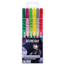 Wednesday Oboustranné fixy 12 barev 6 ks