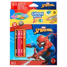 Colorino Kids Marvel Spider-Man Jumbo barevné tužky 12 + 1 ks