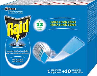 Raid Elektrický odpařovač + suchý polštářek 10 ks