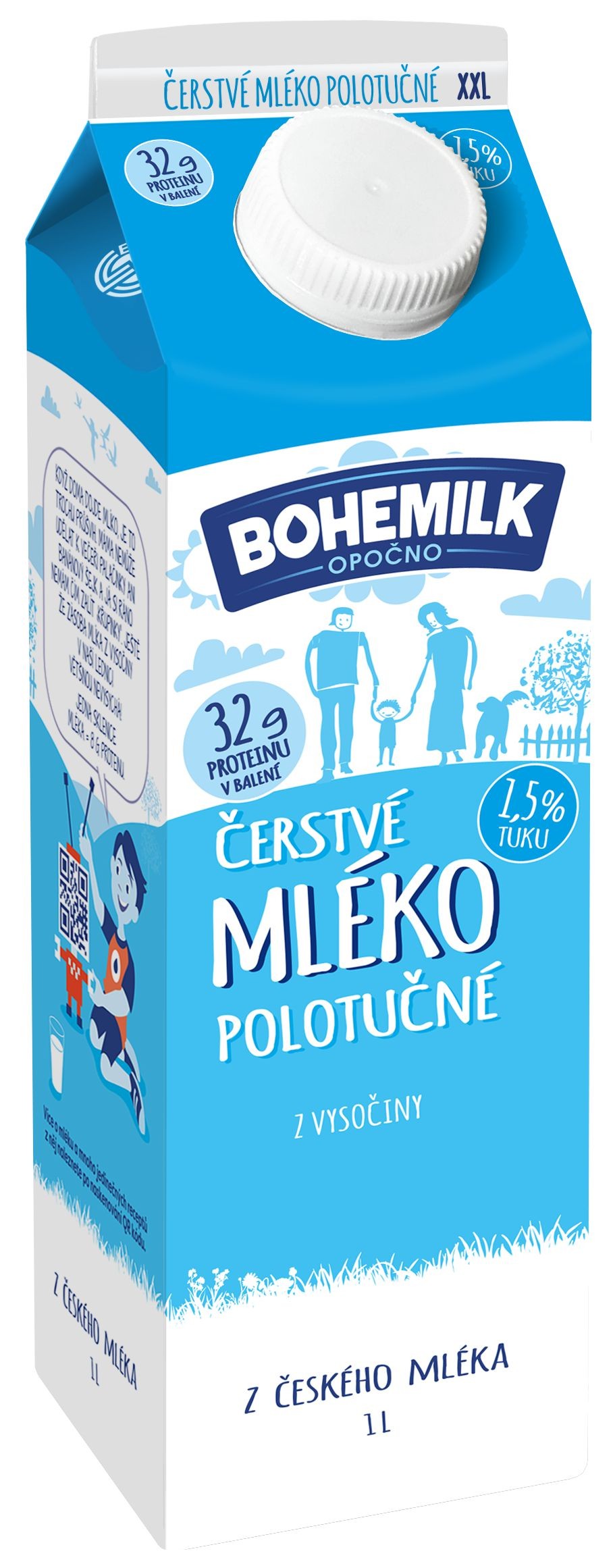 Bohemilk Čerstvé mléko 1,5% polotučné 1 l