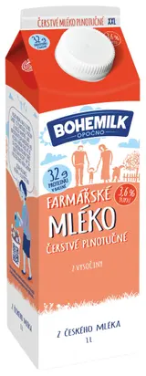 Bohemilk Farmářské mléko 3,6% 1 l