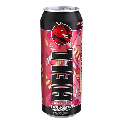 HELL Energy Strawberry/jahoda Banana/banán 12 x 500 ml