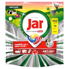 Jar Platinum Plus Kapsle Do Myčky Nádobí, Lemon, , 102 Kapsle,  Výkonný I Během Krátkých Cyklů