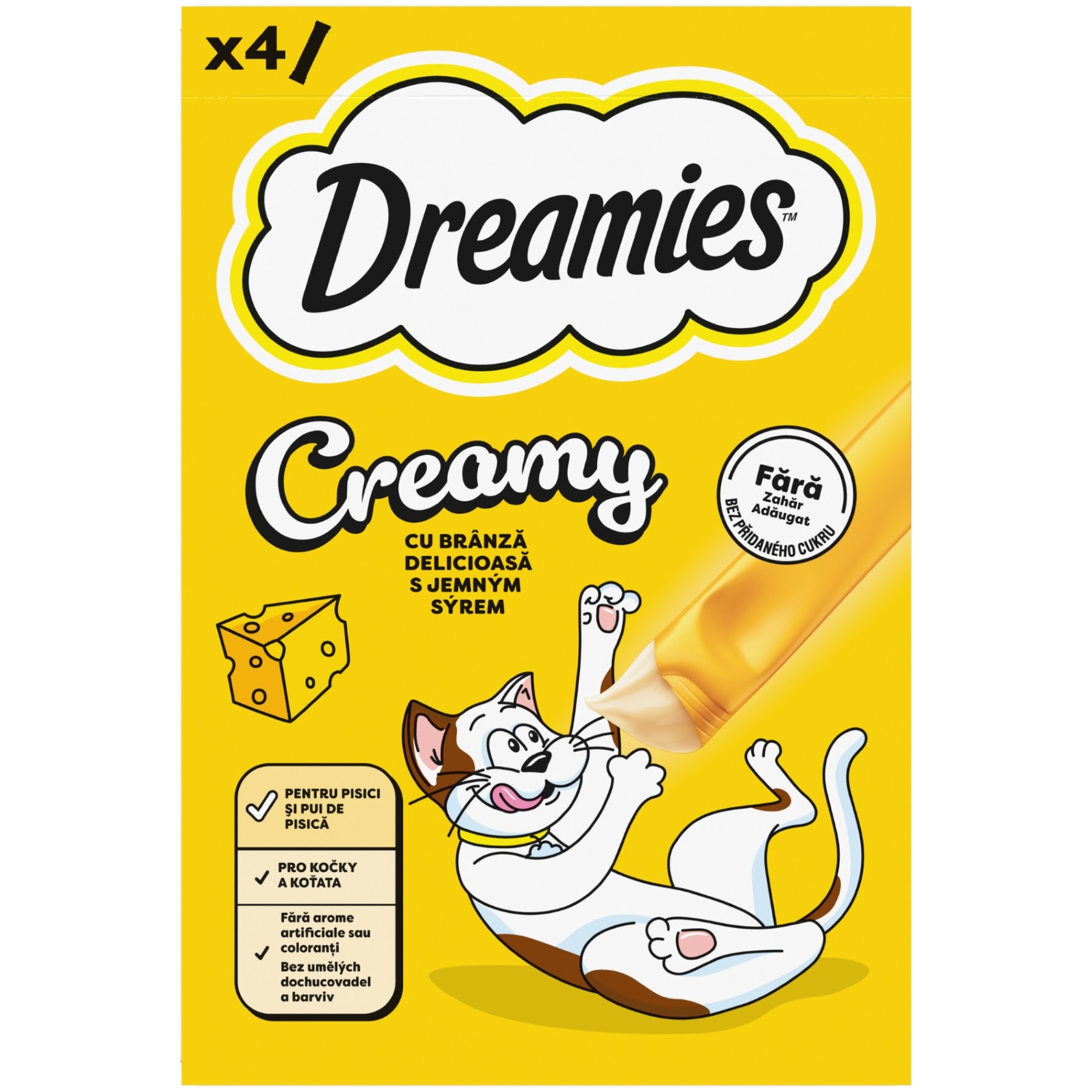 Dreamies Creamy pamlsky se sýrem pro kočky 4×10 g