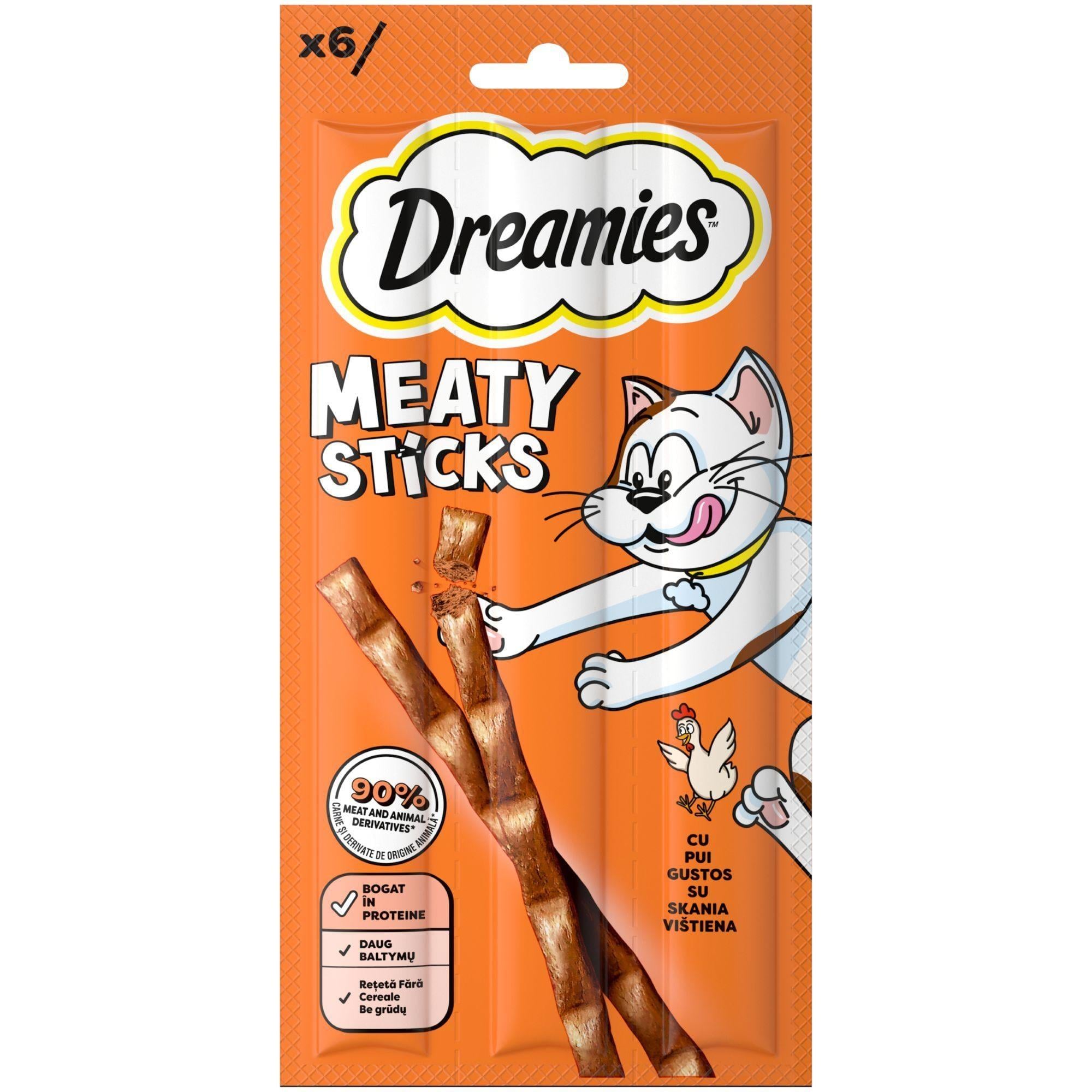 Dreamies Meaty tyčinky s kuřecím pro kočky 6×5 g