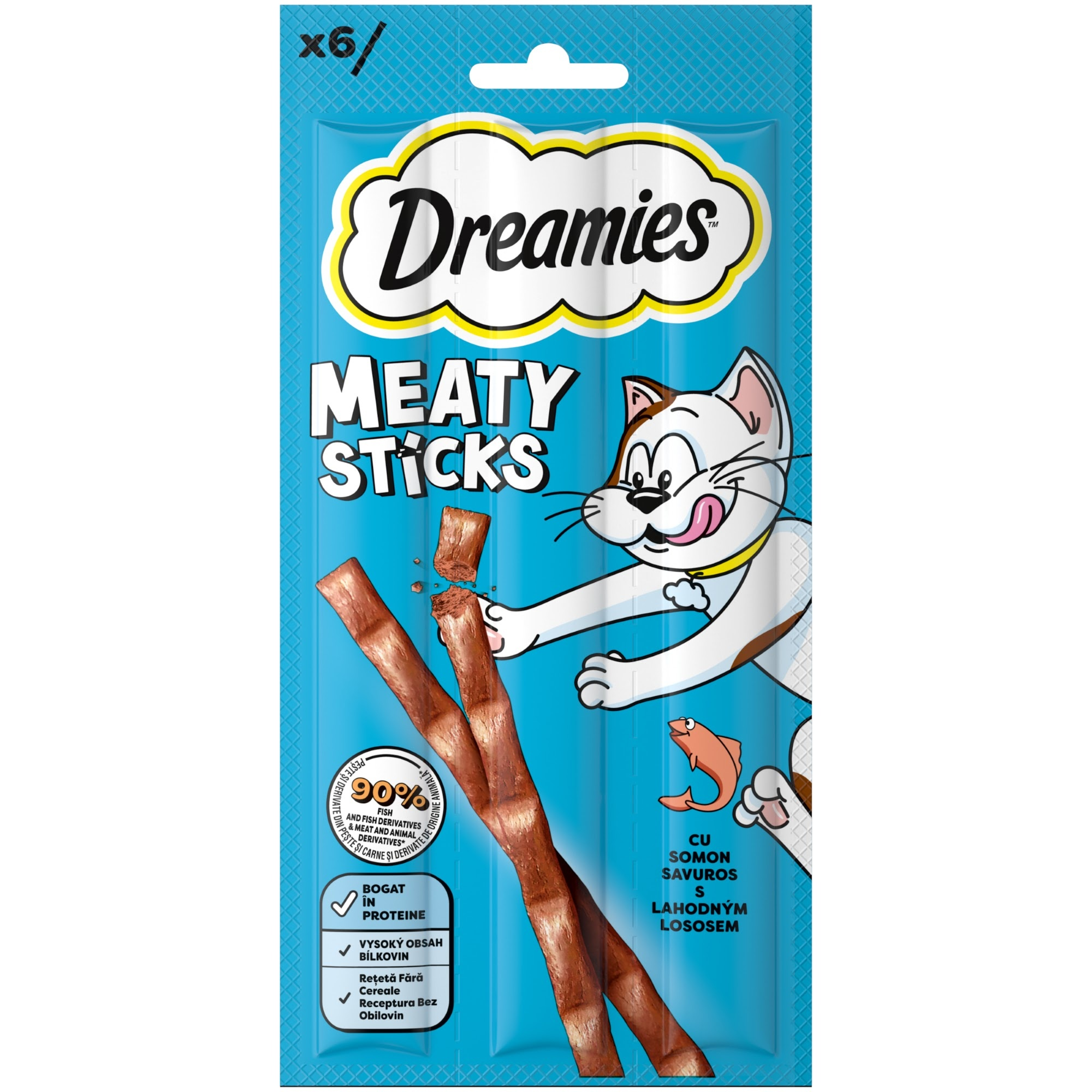 Dreamies Meaty tyčinky s lososem pro kočky 6×5 g