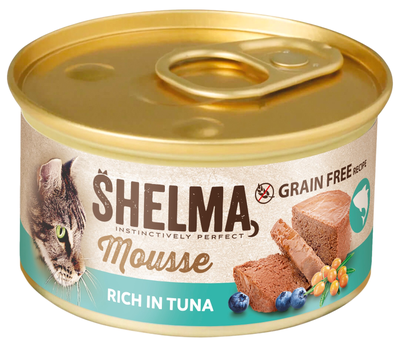 Shelma Pěna s tuňákem, borůvkami a rakytníkem pro kočky