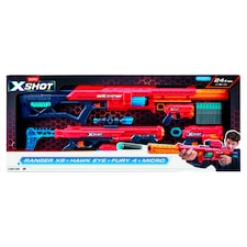 Zuru X-Shot Excel Combo Pack Ranger X8 & Hawk Eye & Fury 4 & Micro pistol