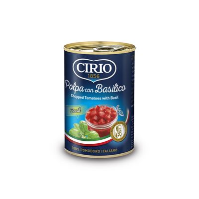 CIRIO Rajčata loupaná krájená s bazalkou 12 x 425 ml