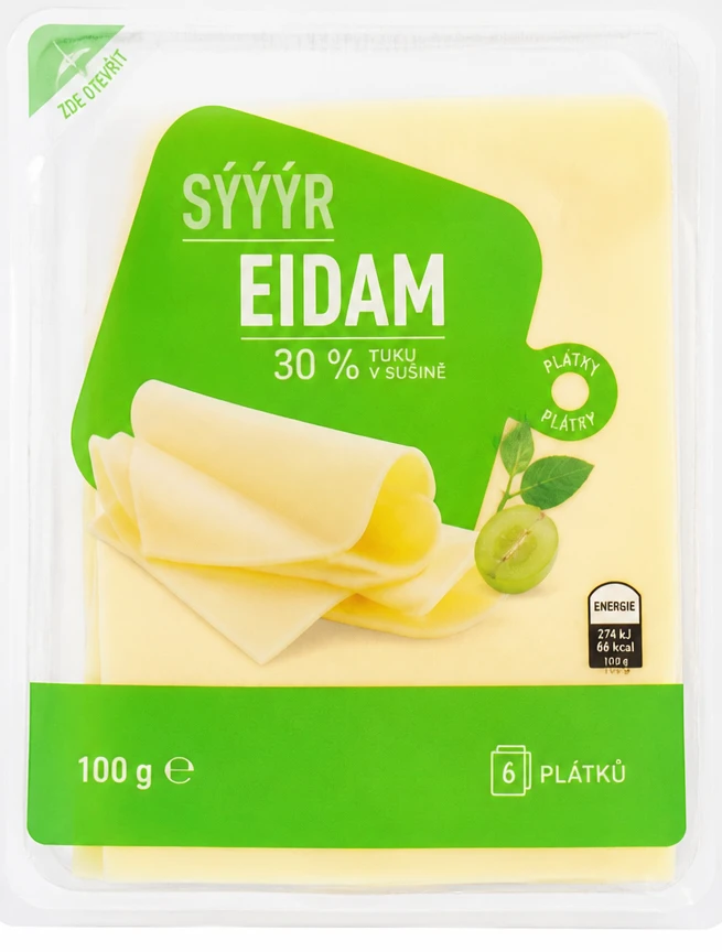 Sýýýr Eidam 30% Plátky