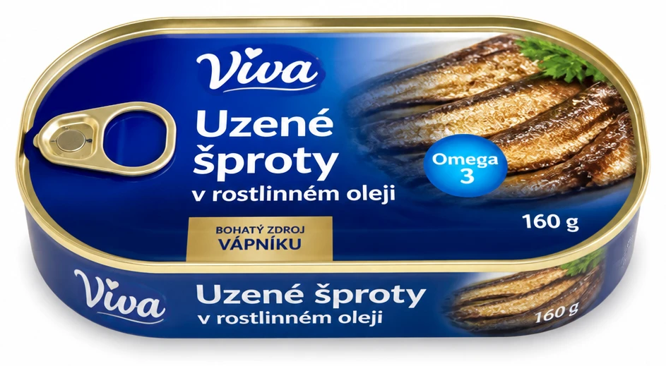 Uzené šproty v rostlinném oleji