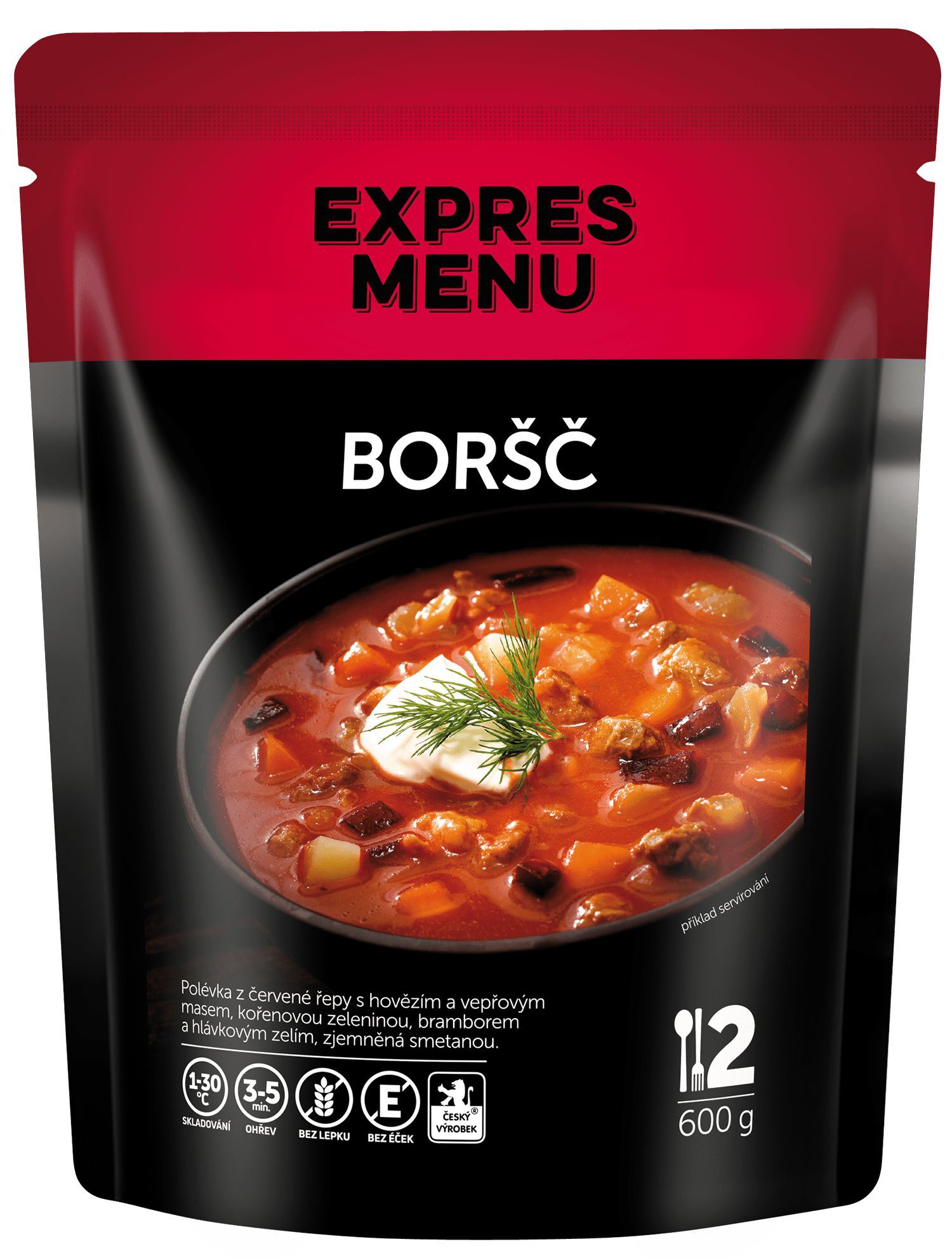 Expres menu Boršč, 2 porce, 600g