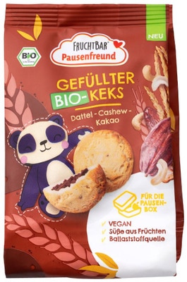 Fruchtbar BIO Plněné sušenky kešu, datle, kakao