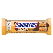 Snickers Creamy Smooth Peanut mléčná čokoláda s náplní z arašídové pomazánky 2 x 18,25g (36,5g)