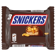 Snickers Mléčná čokoláda plněná nugátem, karamelem a arašídy 3 x 50g (150g)
