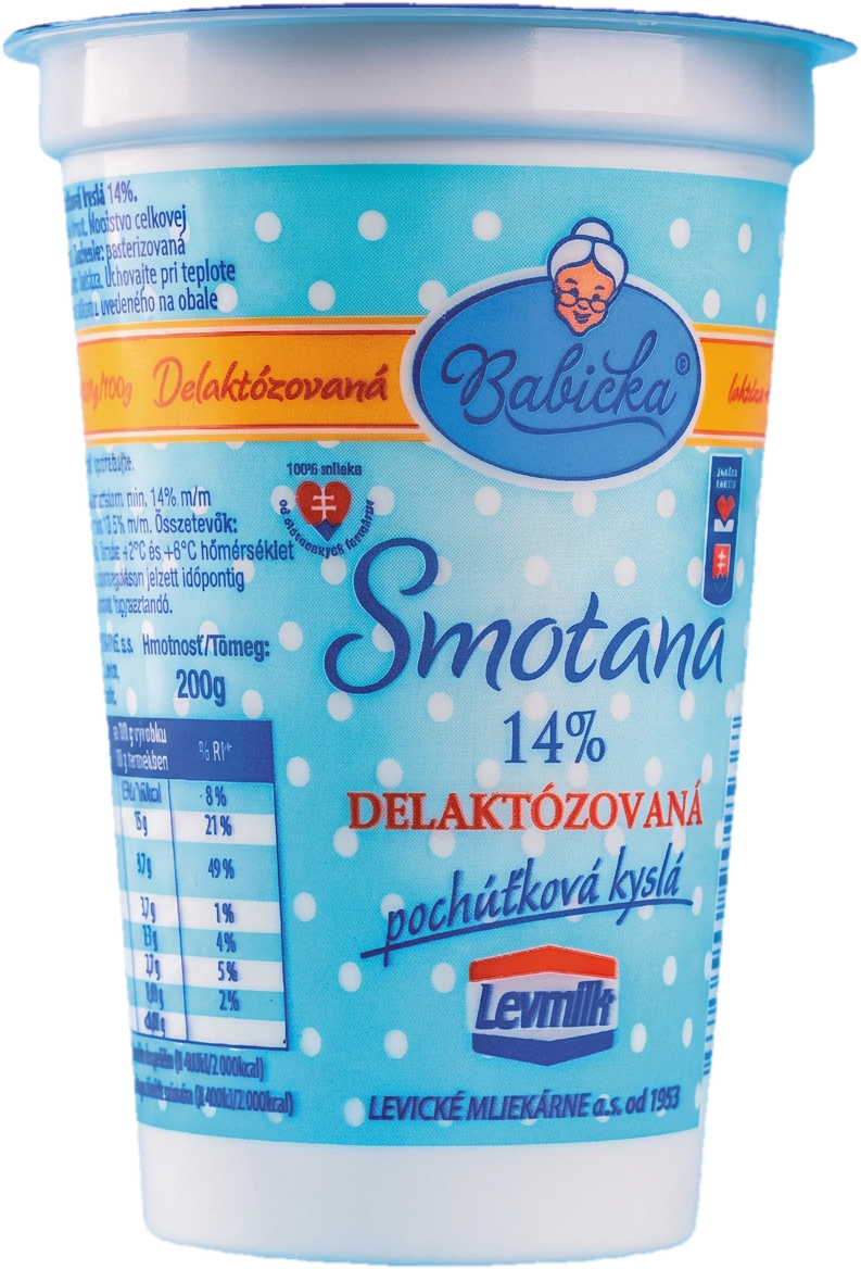 Babička Zakysaná smetana 14% bezlaktózová