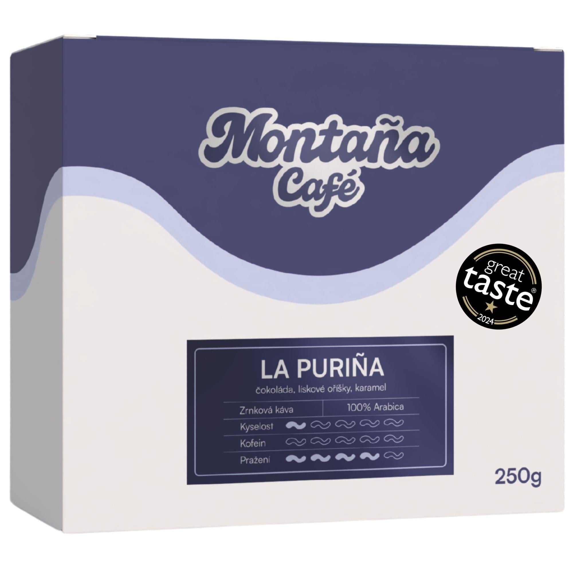 Montaña Café La Puriña bezkofeinová filtr/espresso zrnková káva