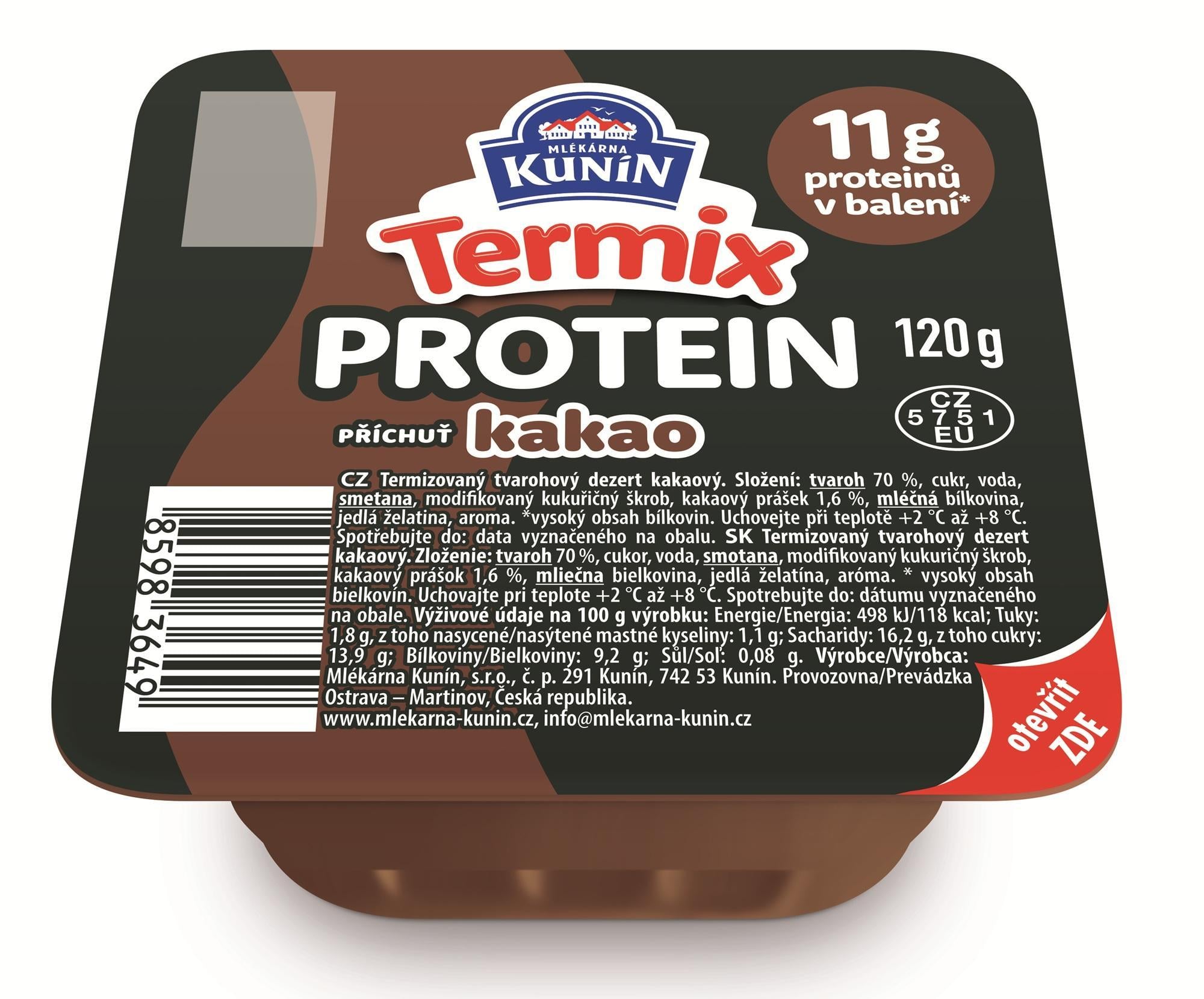 Mlékárna Kunín Termix protein s příchutí kakao