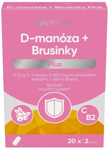 LIVSANE D-manóza+Brusinky Plus tbl.20
