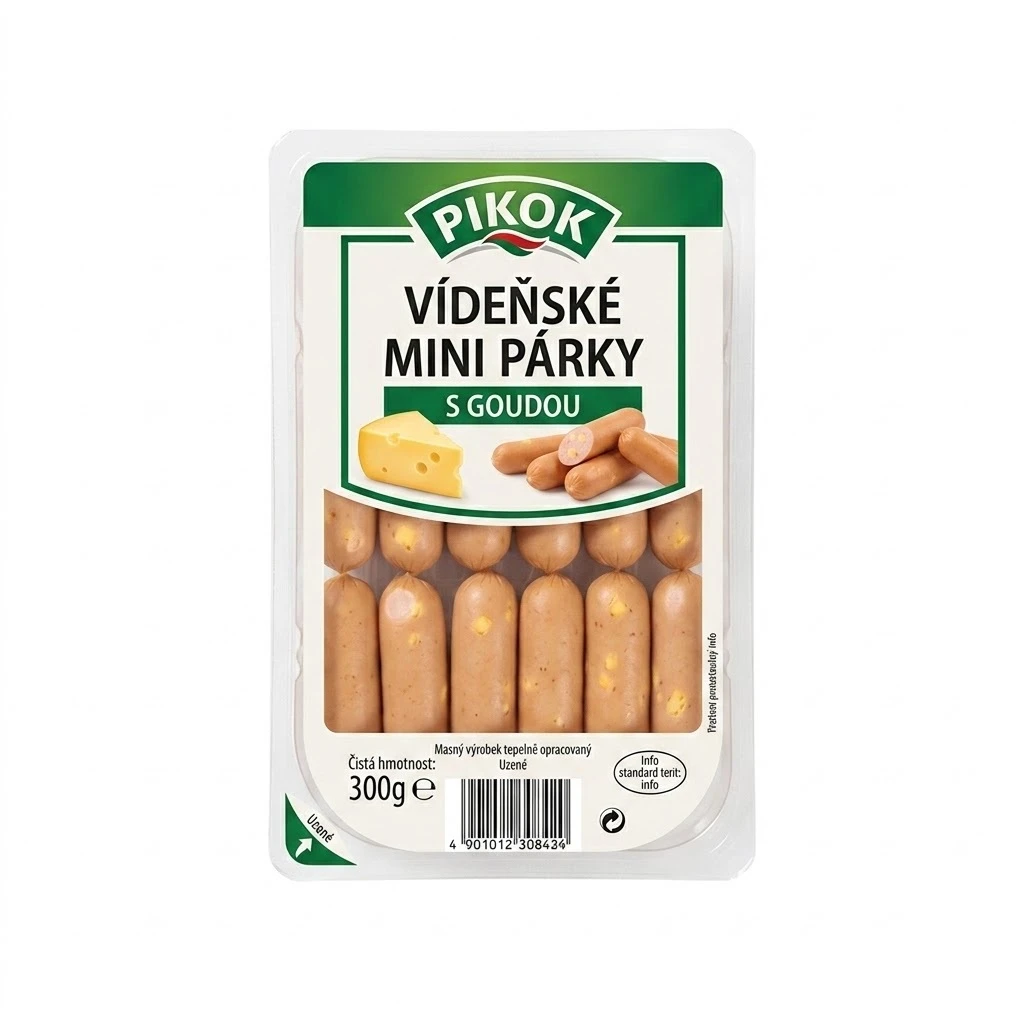 PIKOK Vídeňské mini párky s goudou