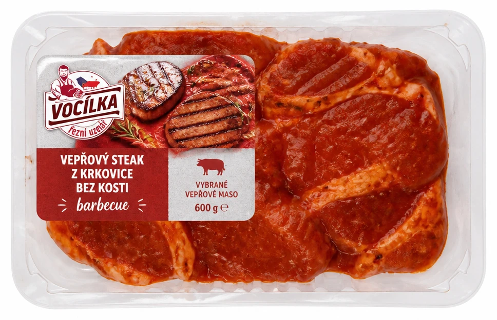 Vepřový steak z krkovice bez kosti barbecue
