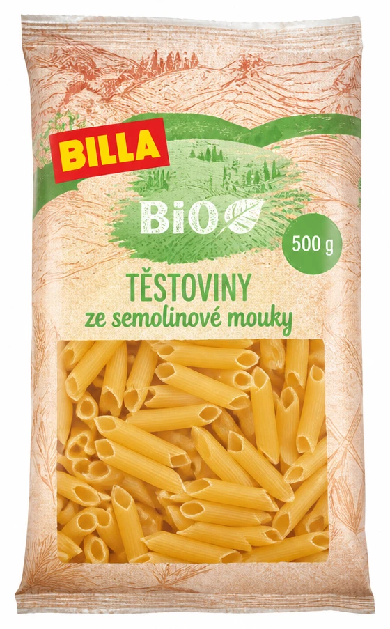 BILLA BIO Těstoviny ze semolinové mouky