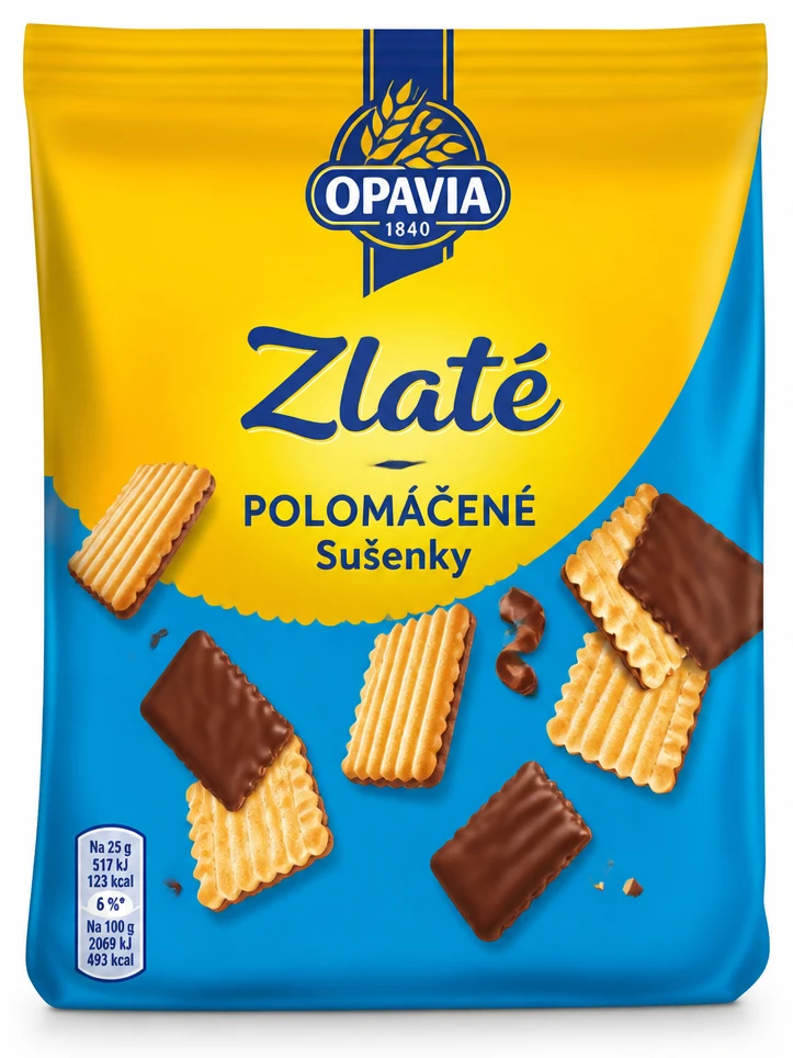 OPAVIA Zlaté Polomáčené Sušenky
