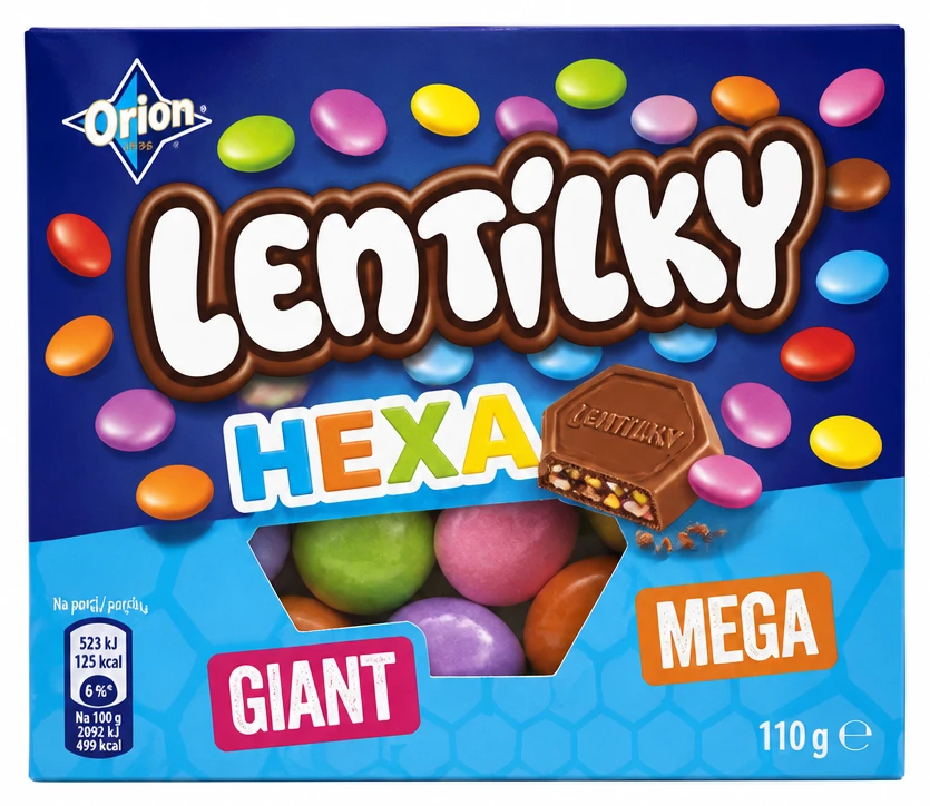 Lentilky Hexa Orion Giant, Mega