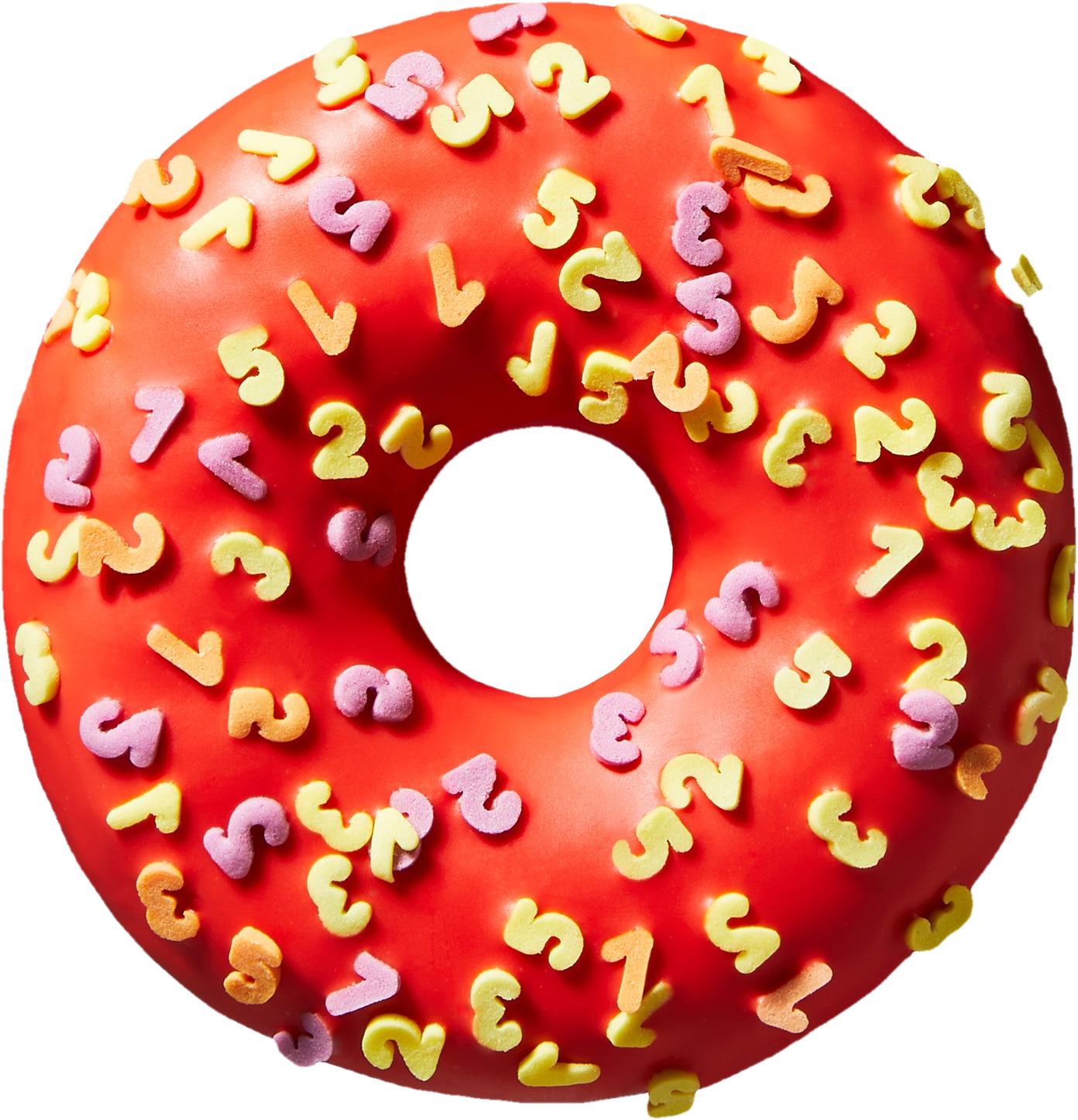 Donut Back to School s červenou polevou a cukrovou dekorací