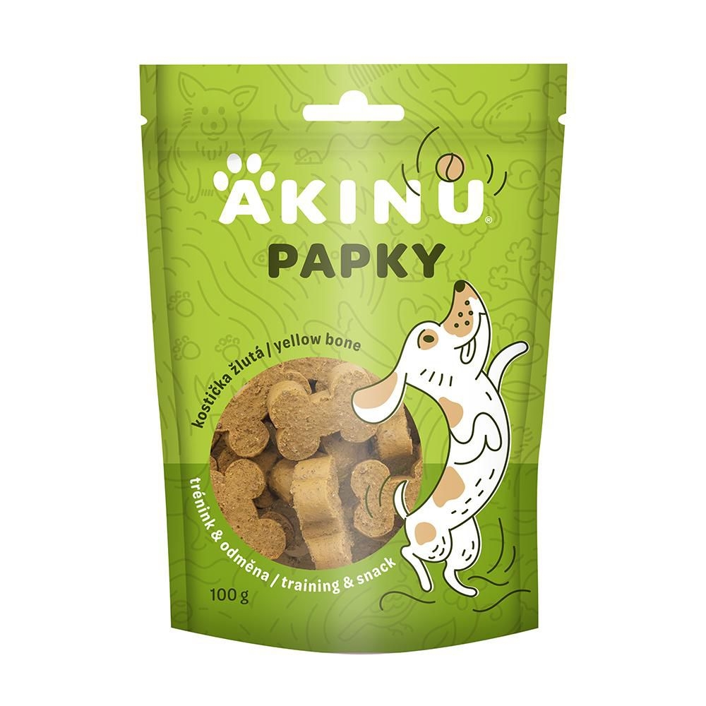 Papky Kostička žlutá pamlsek pro psy 100 g