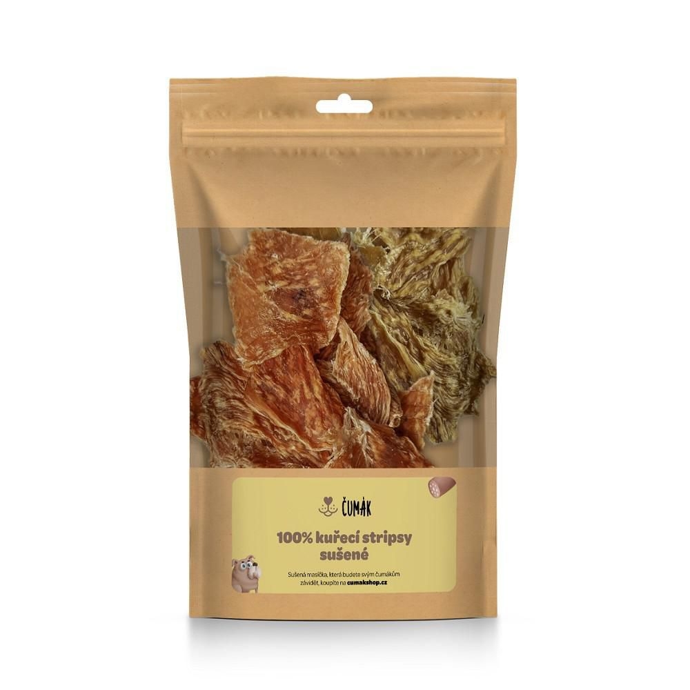 Čumák 100% kuřecí stripsy sušené 100g
