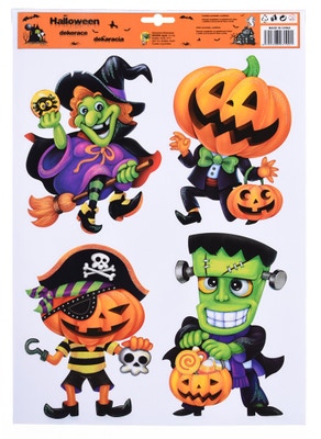 Okenní fólie Halloween - duch, dýně, mix