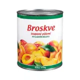 Broskve loupané půlené