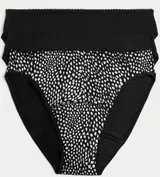 Marks & Spencer Menstruační kalhoty se silnou absorbcí. Vysoce střižené kalhotky s vysokým obsahem bavlny, Barva: mix černá-bílá Velikost:14