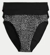 Marks & Spencer Menstruační kalhotky se silnou absorbcí. Vysoce střižené kalhotky s vysokým obsahem bavlny, Barva: mix bílá-černá Velikost:16