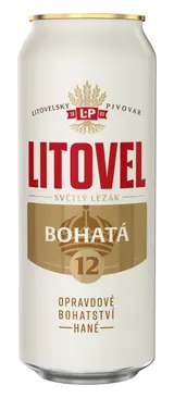 Litovel Bohatá 12 pivo světlý ležák plech 0,5l