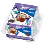 Milka Snowballs Oreo, mléčná čokoláda, mléčná náplň a kousky Oreo sušenky 4 x 28g