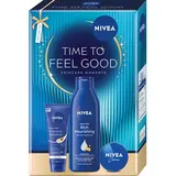 NIVEA dárková sada (krém na ruce + tělové mléko + krém) Body Milk box