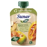Sunar BIO ovocno-zeleninová kapsička Jablko, hruška, mrkev, dýně 4m+, 100g